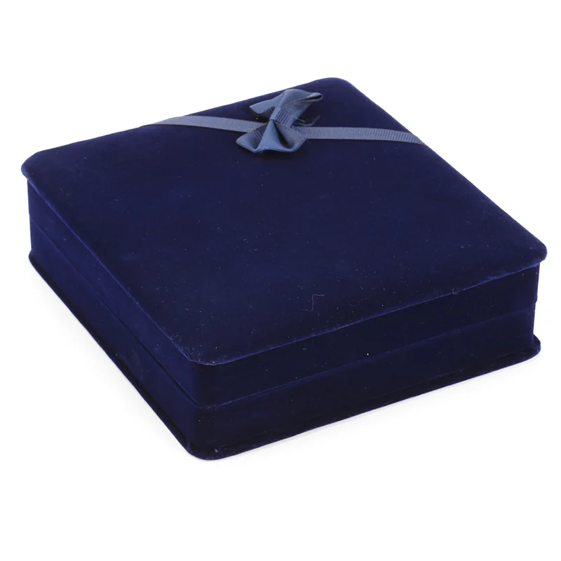 JH байковое покрытие с бантом 17,5*16,5*5 см кольцо ожерелье серьги браслет Ювелирные наборы Подарочная коробка дисплей ювелирный чехол - Цвет: blue