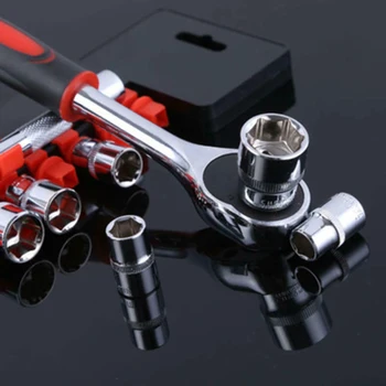 

12 Pcs Ratchet Wrench Socket Set Repairing Kit With Extension Rod 1/4-Inch For Car Bicycle Motorcycle Tool Set Tool