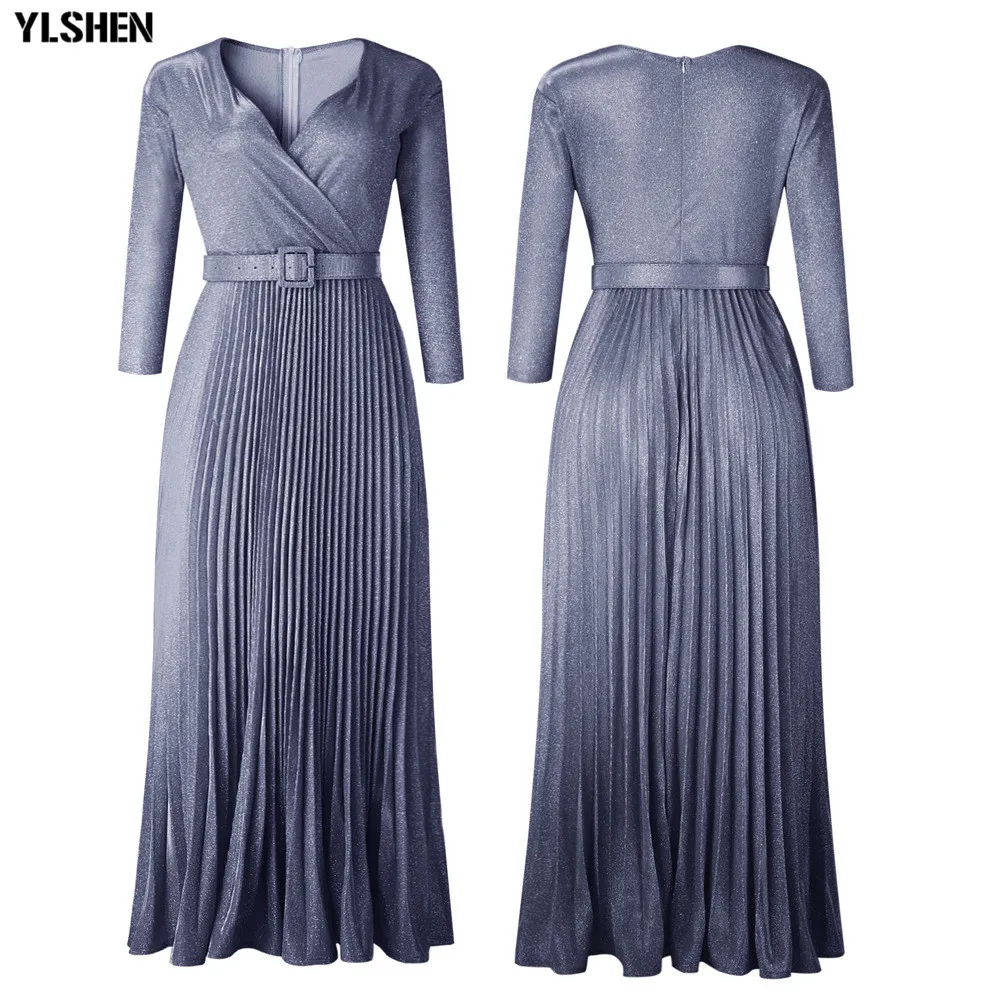 African Dresses for Women Dashiki African Clothes Pleated Skirts Bazin Riche Sexy Chiffon Ruffle Sleeve Robe Evening Long Dress 20