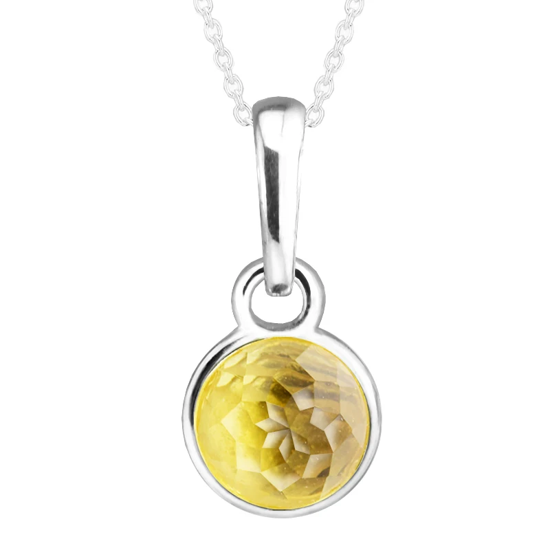 

Fits For CKK Bracelets November Droplet Charms with Citrine 100% Sterling Silver Beads Free Shipping