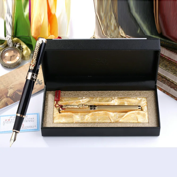 Jinhao 1200 High Quality Business Pen Set 0.5mm Nib Metal Fountain Pen with Dragon Clip Ink Pens with Gift Box Free Shipping Jinhao 1200 High Quality Business Pen Set 0.5mm Nib Metal Fountain Pen with Dragon Clip Ink Pens with Gift Box Free Shipping