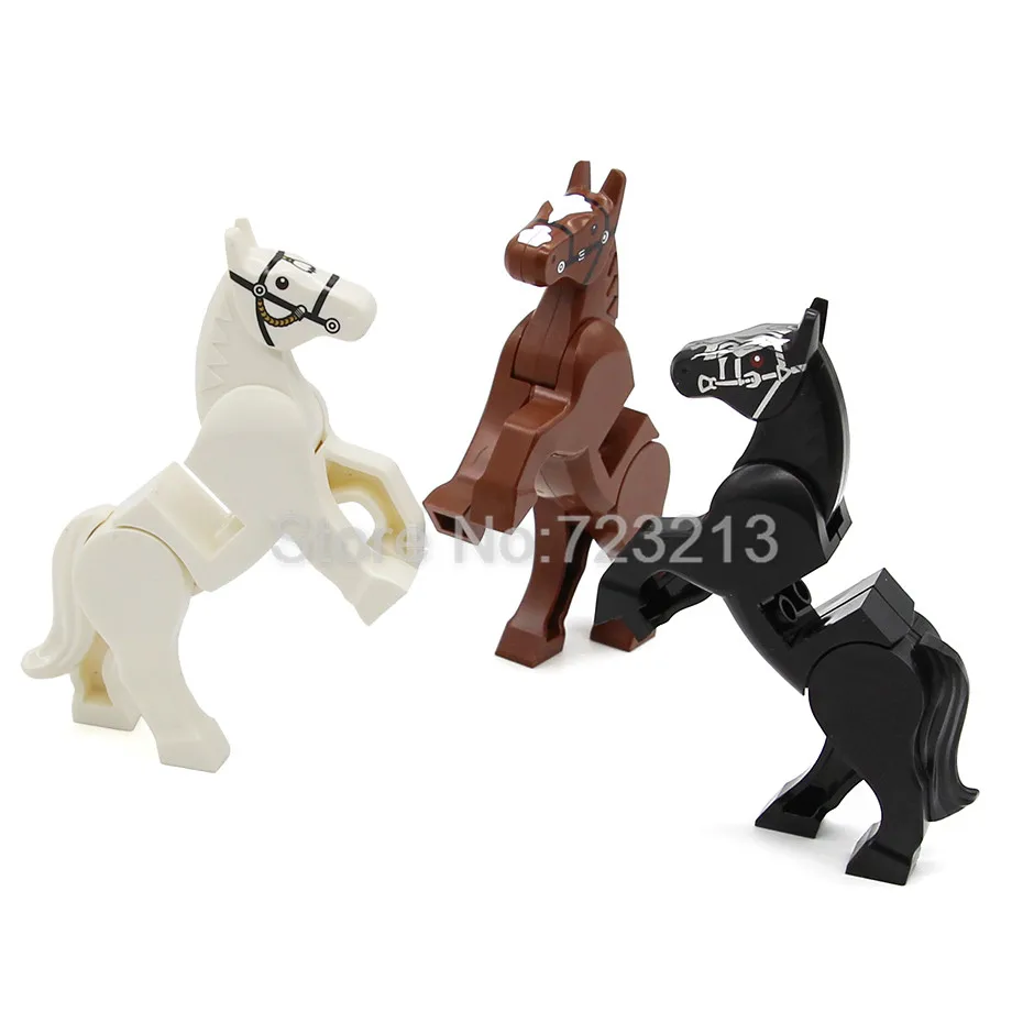 Single Sale War Horse for Figure Set Military SWAT Accessories Part Model Building Blocks Kits Bricks Toys for Children