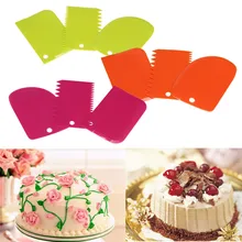 3Pcs Plastic Dough Icing Fondant Scraper Cake Decorating Baking Pastry Tools Plain Smooth Jagged Edge Spatula Cutters jagged edge jagged edge baby makin project