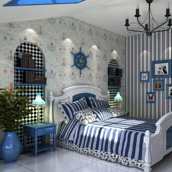 

Meduterranean Style wallpaper rolls for children boy bedding room kids room map wall paper roll for children house wallcoverings