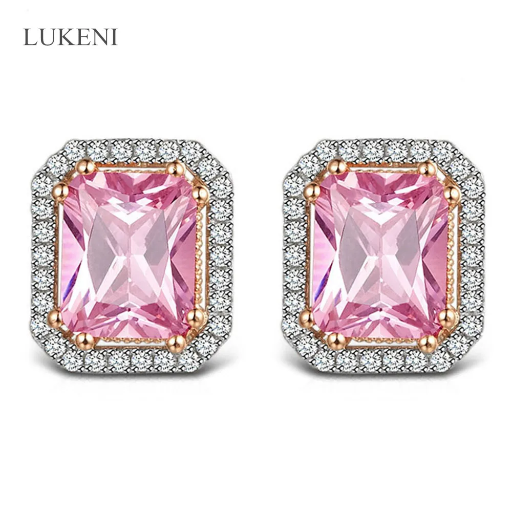 Aliexpress Com Buy Lukeni New Design Retro Pink Cubic Zircon Big