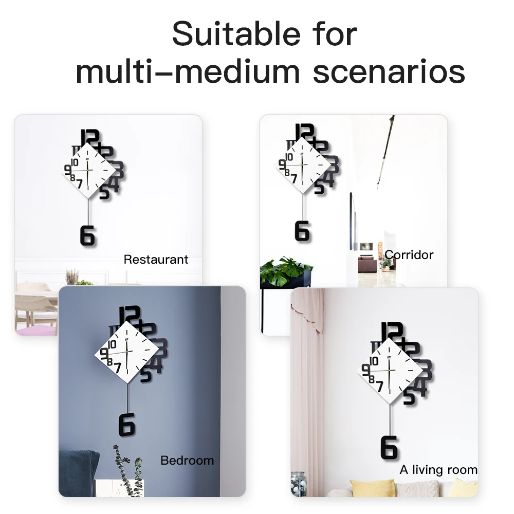 Reloj de pared oscilante diseño moderno estilo nórdico sala de estar Relojes de pared moderno creativo dormitorio silencioso cuarzo Relojes Reloj de pared oscilante diseño moderno estilo nórdico sala de estar Relojes de pared moderno creativo dormitorio silencioso cuarzo Relojes