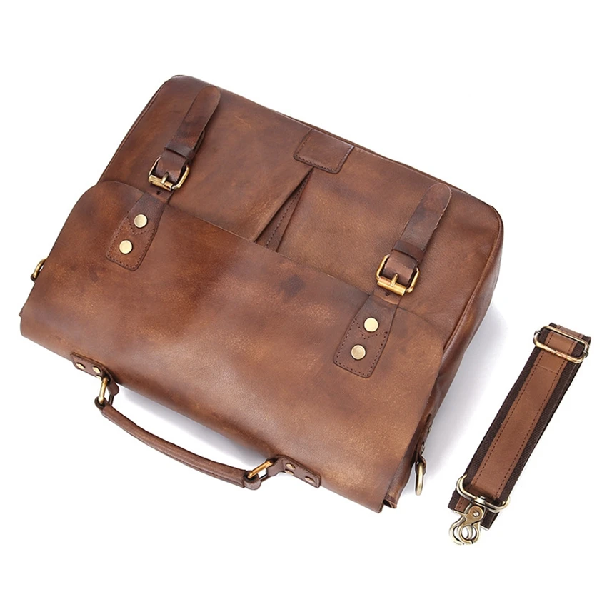 Homens de couro genuíno bolsa de couro