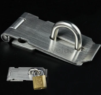 

Stainless Steel Hasp Staple Safety Door Bolt Latches for Padlock 1pc 128x43mm