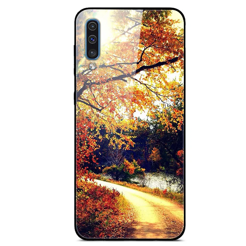 Стеклянный чехол для телефона samsung A50, Твердый чехол на заднюю панель для samsung Galaxy A50, чехол из закаленного стекла J7 a505 A30S A50S - Цвет: 35