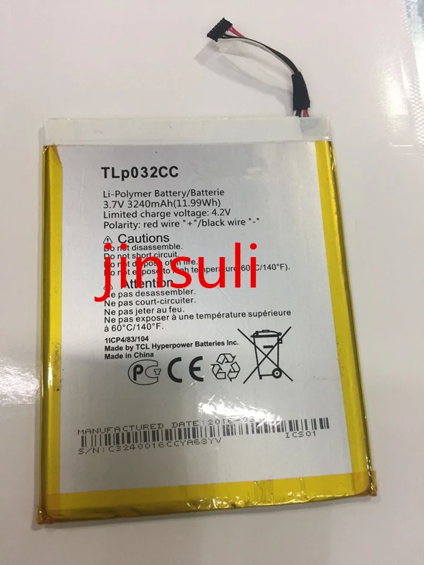 Аккумулятор jinsuli 3240 мАч TLp032CC для Alcatel One Touch Pixi 8 0 3G 9005X | Мобильные телефоны и