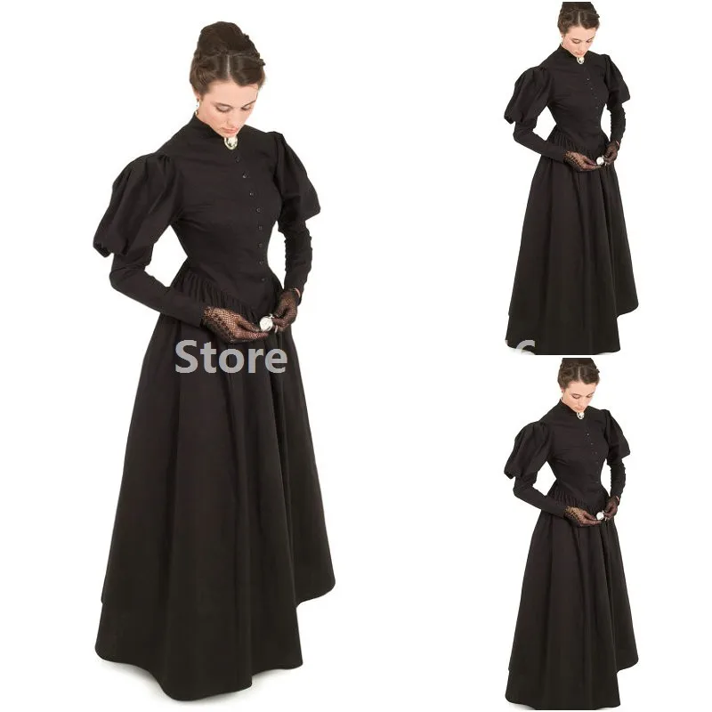 18th Renaissance Reaction Manor Hostess черное платье Хэллоуин Королева вампиров Готический викторианский бальное платье