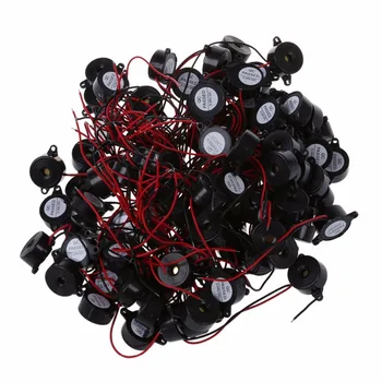 

Promotion!Generic Pack of 100pcs Electronic Active Piezo Buzzer Dc 12v Buzzerphone Alarm Speaker Alarm 90db 3000hz Black Case