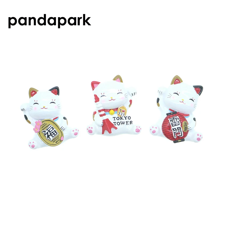 

Pandapark 3D Resin Japanese Fortune Cat Fridge Magnet Souvenir Cartoon Sticker Kitchen Decoration Message Post Goodluck Travel