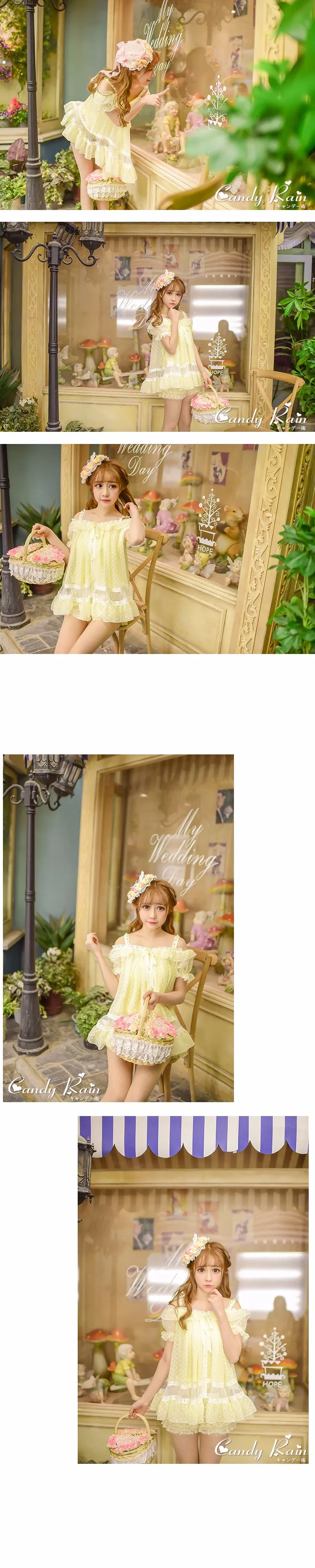 Принцесса сладкий Лолита рубашка конфеты дождь эксклюзивный дизайн летние новые женские сладкий свежий Слинг без бретелек шифоновая рубашка C16AB6057