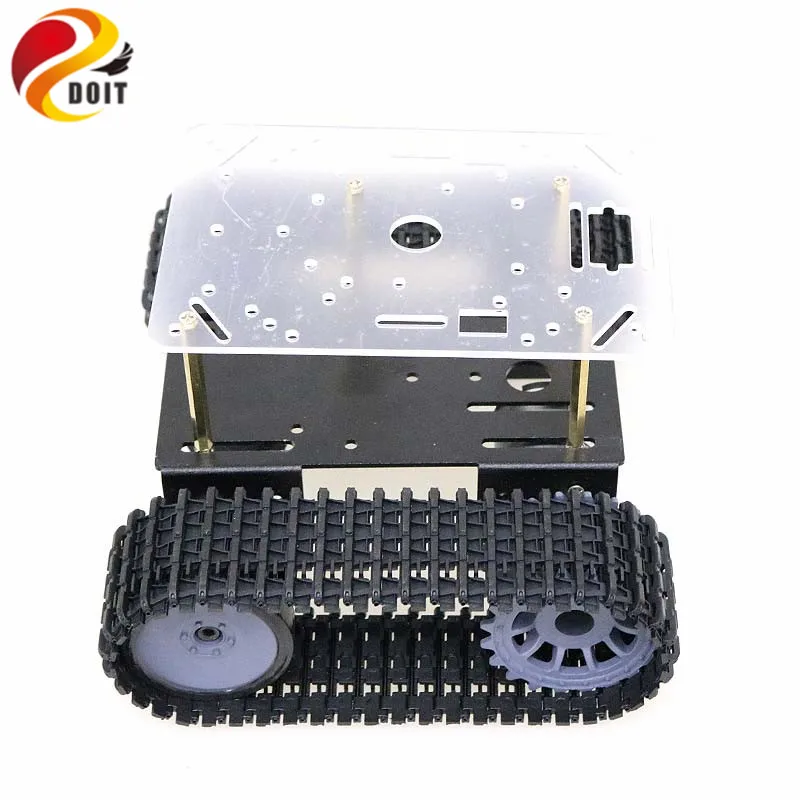 Mini TP101 Smart Tank Chassis Tracked Chassis Remote Control Platform with Dual DC Motor Acrylic Plate for Arduino DIY Project