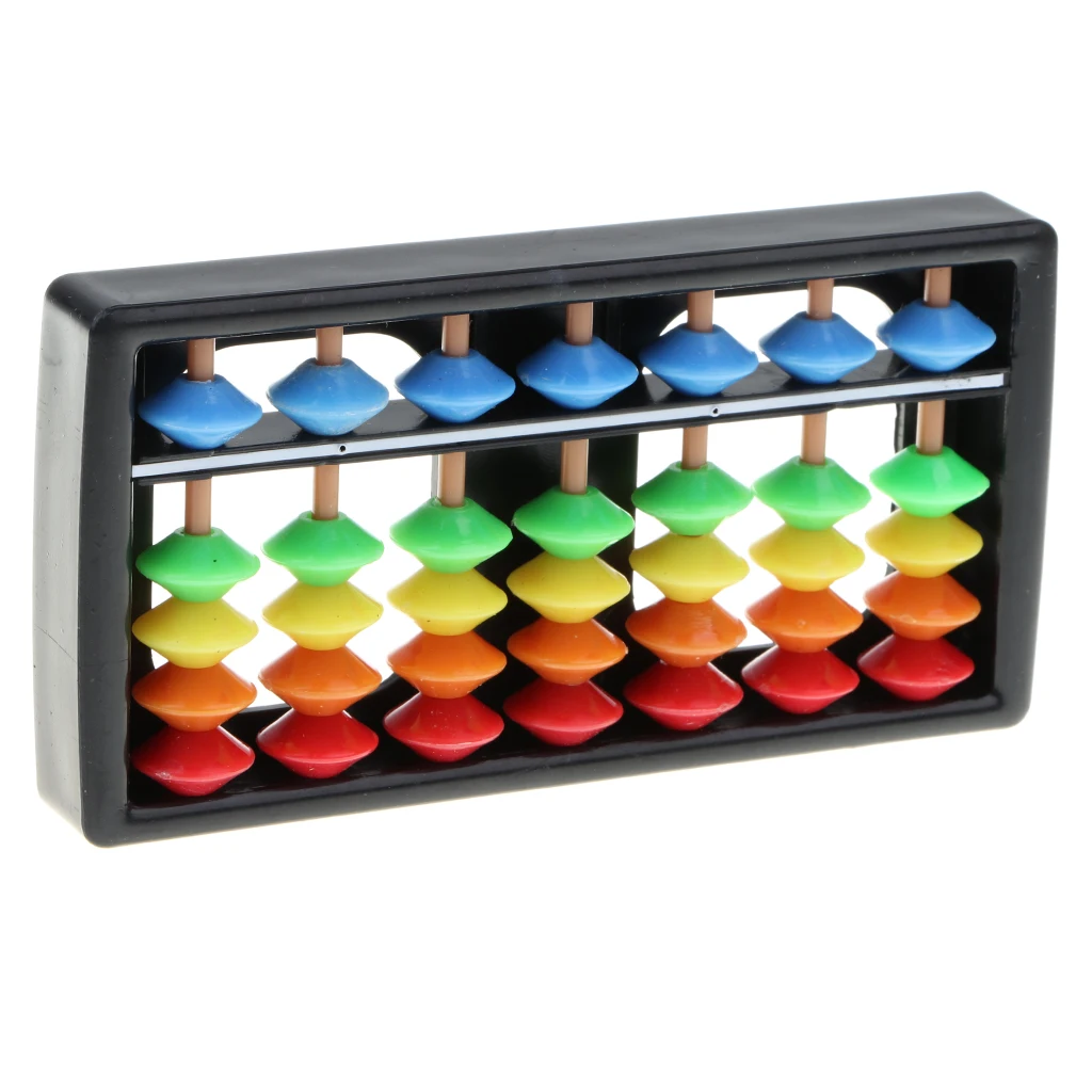 Plastic 7 Digits Abacus Soroban Kids Math Learning Toy, School Office Calculation Tool