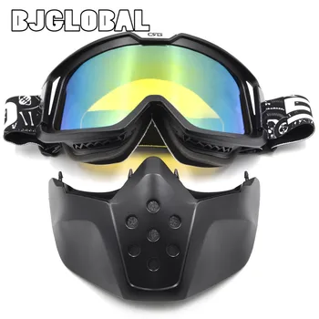 

2019 Motocross Goggles Dust Mask Face Glasses Detachable Motorcycle Glasses Cycling Off Road Cross Helmet Jet Ski Sport Gafas