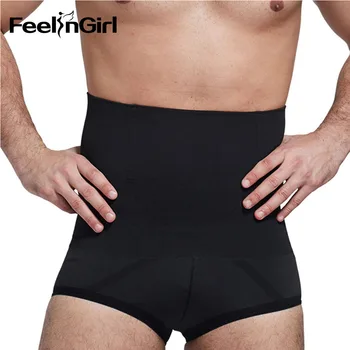 

FeelinGirl Men Body Shaper Pants High Waist Trainer Slimming Panties Butt Lifter Tummy Control Short Pants Tight Shaper