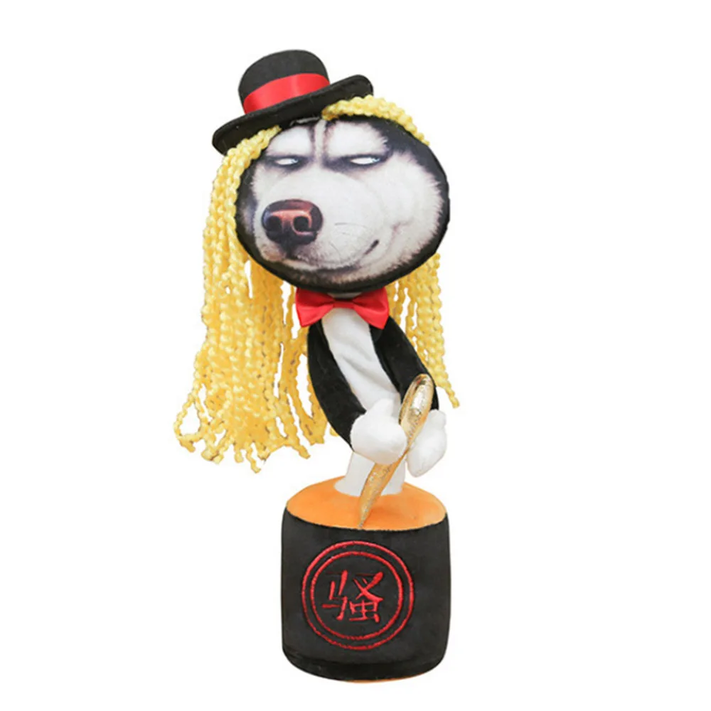 Новая игрушка для маленьких детей 12 "забавная собака хаски Лицо Плюшевая электрическая кукла игрушечная Статуэтка плавающая пение танцы