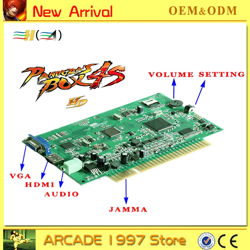 

680 in 1 pandora's box 4s Jamma game board vga hdmi output Arcade Mutligame Board FOR CRT+LED