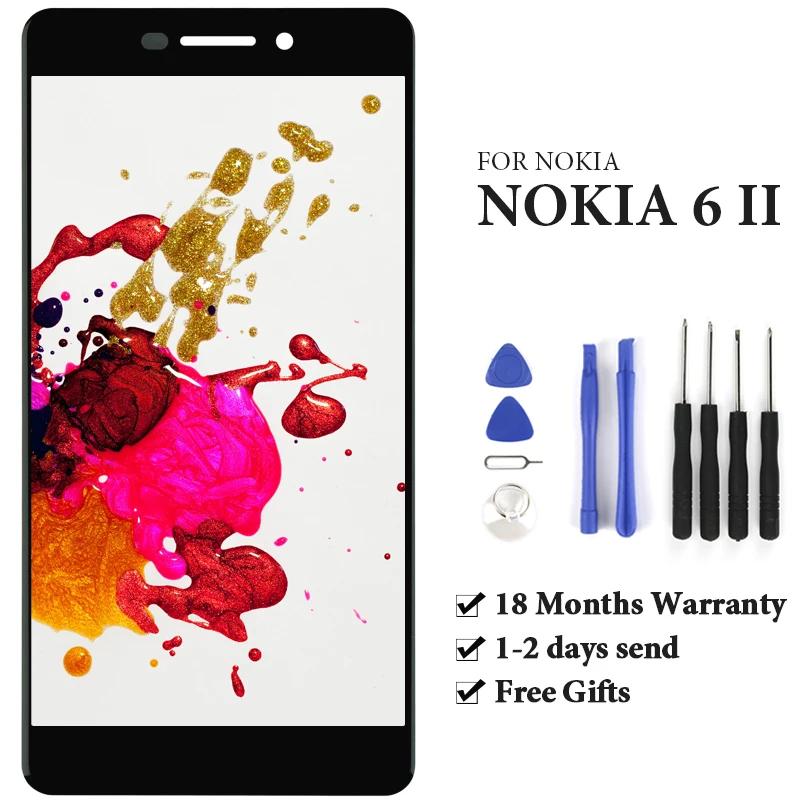 

For Nokia 6 II 6.1 2018 TA-1043 LCD Display TA-1045 TA-1050 TA-1054 TA-1068 Touch Screen Digitizer Assembly Replace Spare Parts