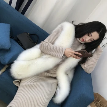 

Fur vest long section 2018 autumn and winter new loose imitation fox fur sleeveless Slim fashion casual vest