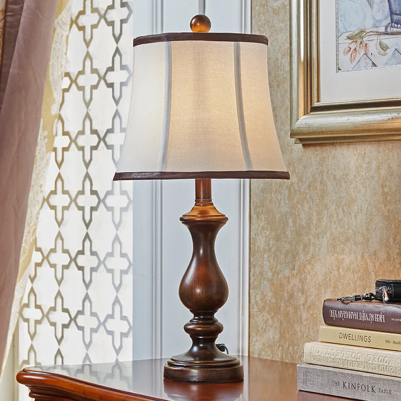 

TUDA Free Shipping Large Retro Table Lamp American Country Style Resin Table Lamp For Bedroom Bedside Living Room Desk Lamp E27