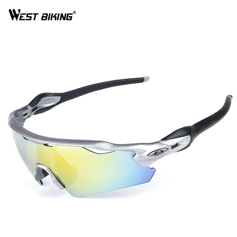 WEST BIKING поляризационные спортивные велосипедные солнцезащитные очки для мужчин и женщин, очки для бега на велосипеде, сменные очки с 5 линзами