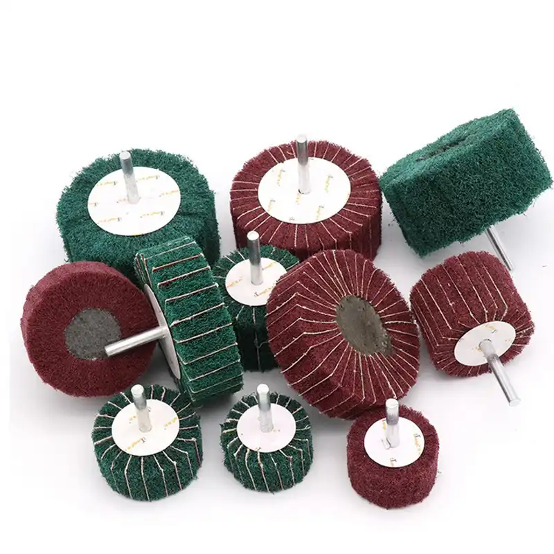 6mm Shank Polishing Flap Wheel Nylon Abrasive Scouring Grinding Tool for Metal