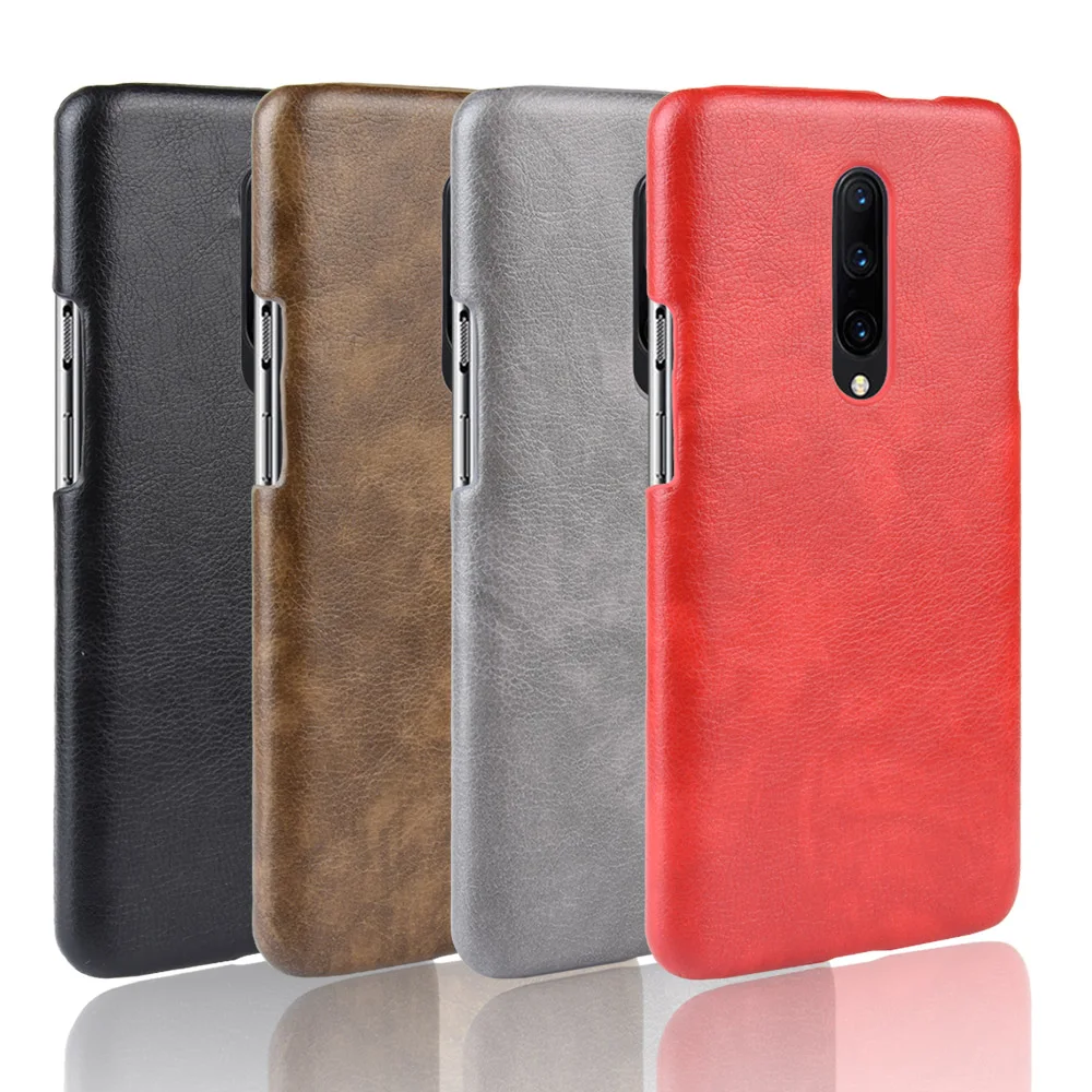 Per Oneplus 7/7 Pro Caso Del Litchi Della Pelle Del Modello Dell'Unità Di Elaborazione Di Cuoio E Pc Coprilibro Per Oneplus7 Oneplus7Pro 1 + 7 Pro Cas