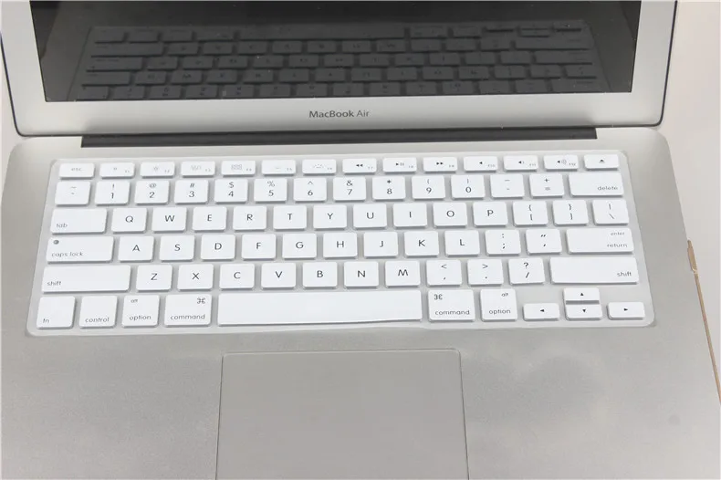 Английская силиконовая цветная накладка на клавиатуру для Macbook pro 13 15 17 retina air 13 - Цвет: white