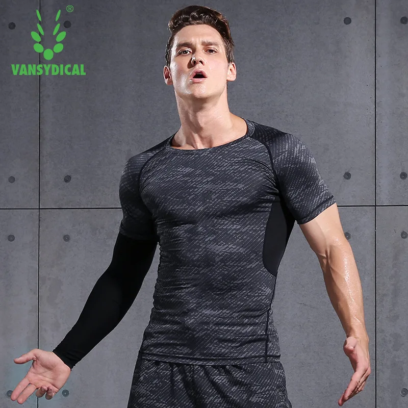 Мужские компрессионные рубашки Vansydical MMA Rashguard спортивные топы для занятий
