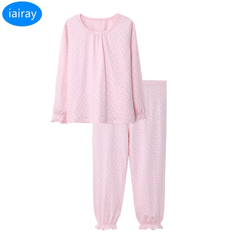 

iairay children pajamas girls pajama set cotton sleep shirt long pants casual sweet sleepwear home night clothes nightwear set