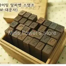 Ретро Деревянные алфавит штамп 28 шт. комплект Курсив рукописный форме Марки письма печать+ деревянный ящик подарок для детей