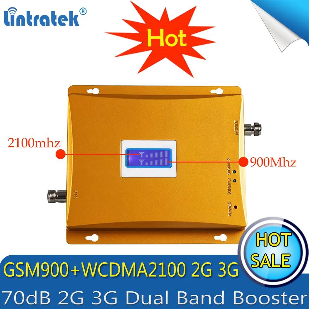 Lintratek Россия 2G 3g GSM 900 WCDMA 2100 mhz двухдиапазонный повторитель сигнала мобильного телефона GSM 3g UMTS сотовый усилитель 2G 4G антенна