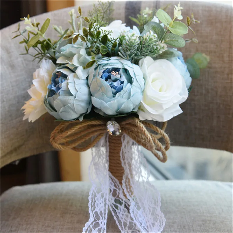 2018 Новые свадебные цветы Искусственные Свадебные букеты для невест Casamen Кружева Свадебные цветы Брошь букеты букет De Mariage