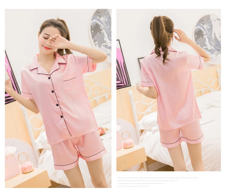 Летняя женская пижама большого размера, M-5XL, короткая Шелковая пижама, домашний костюм, удобная Пижама для отдыха, домашняя одежда для женщин