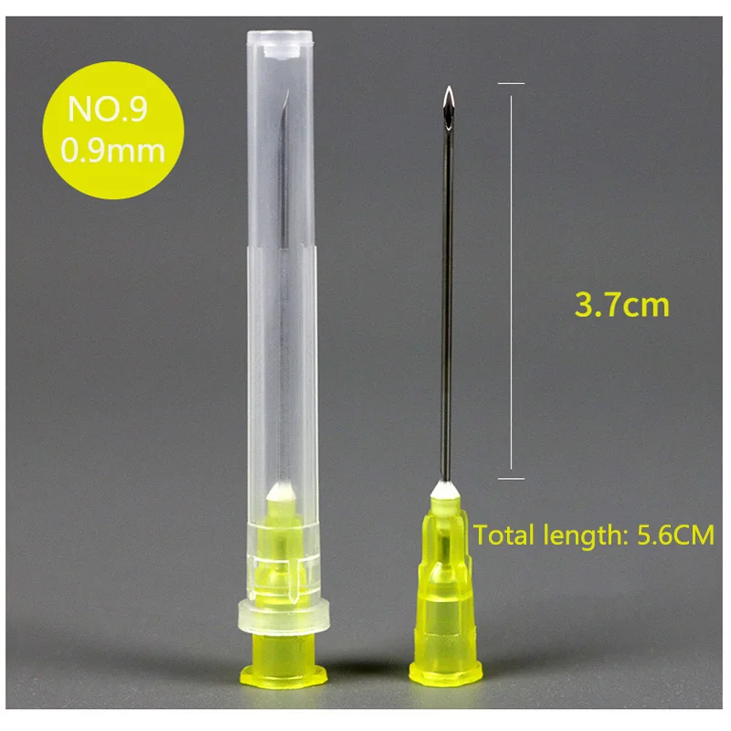 25pcs Sterile tip needle Piercing Transparent Syringe Injection glue Clear Tip Cap ForPharmaceutical injection needle