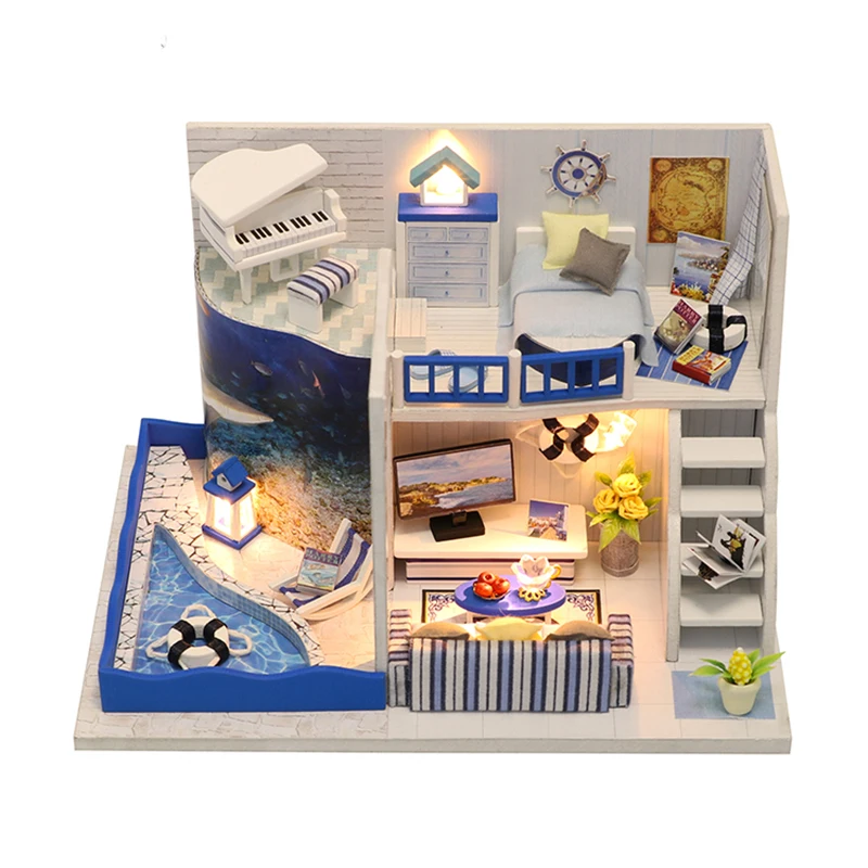 Игрушки для детей Diy кукольный домик Casa Миниатюрный Кукольный с мебелью куклы