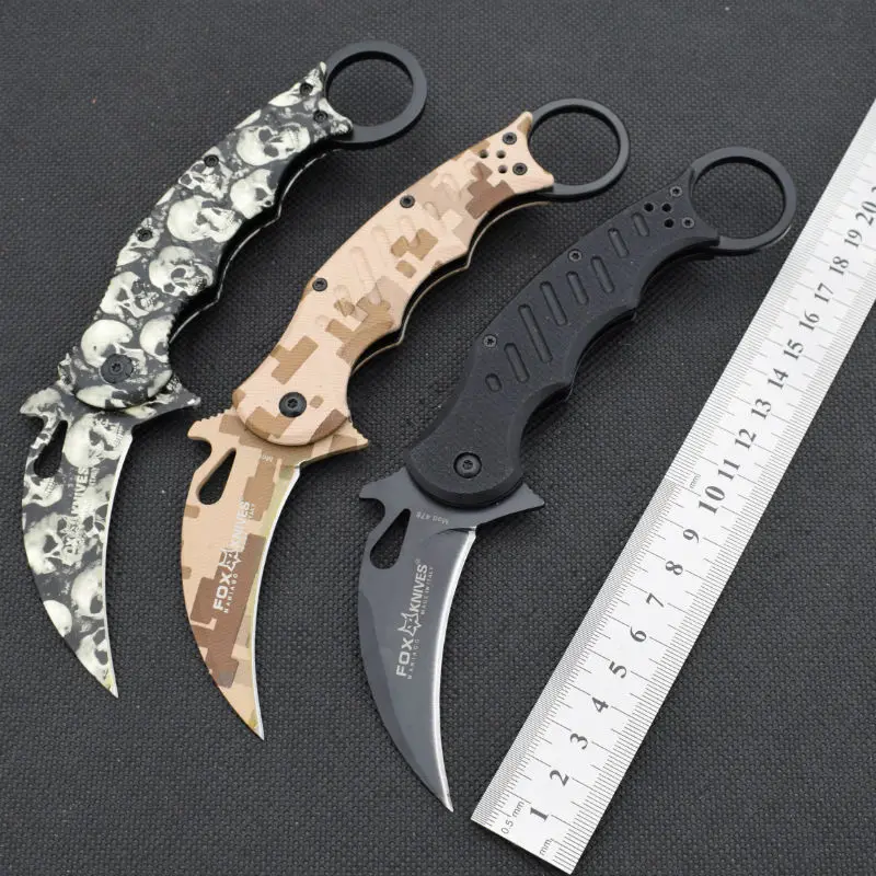 Hot Karambit Claw Knife FOX Folding Knife 5CR13MOV Blade Survival