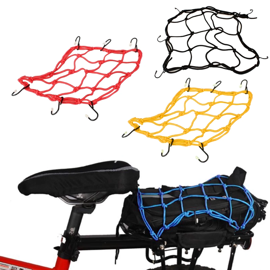 

Bicycle rear rack net cover rubber band tight baggage net motorcycle net pocket helmet net