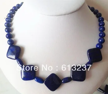 

Natural Egyptian Lapis Lazuli stone round beads chain strand necklace for women hot sale gifts jewelry 18inch MY3342