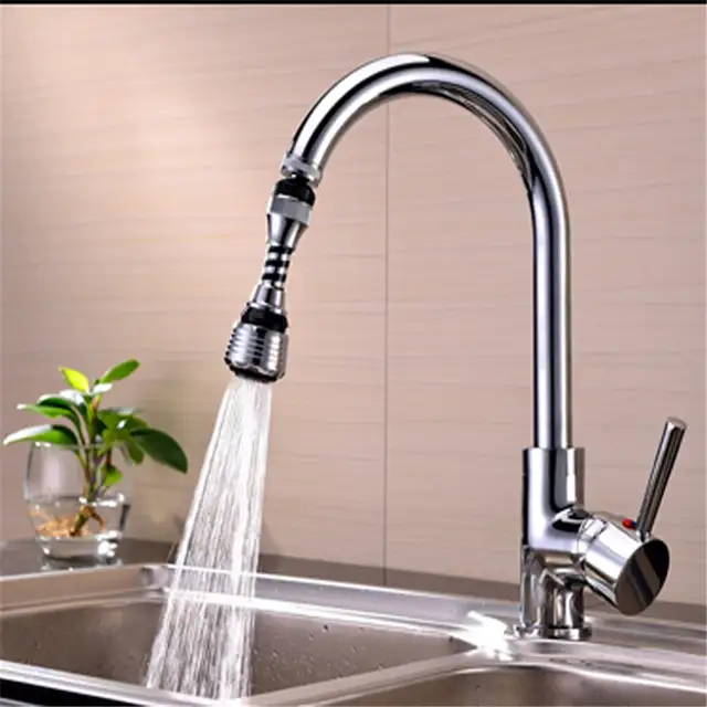 360 Degree Internal Screw Thread Chrome Finish Abs Kitchen Faucet