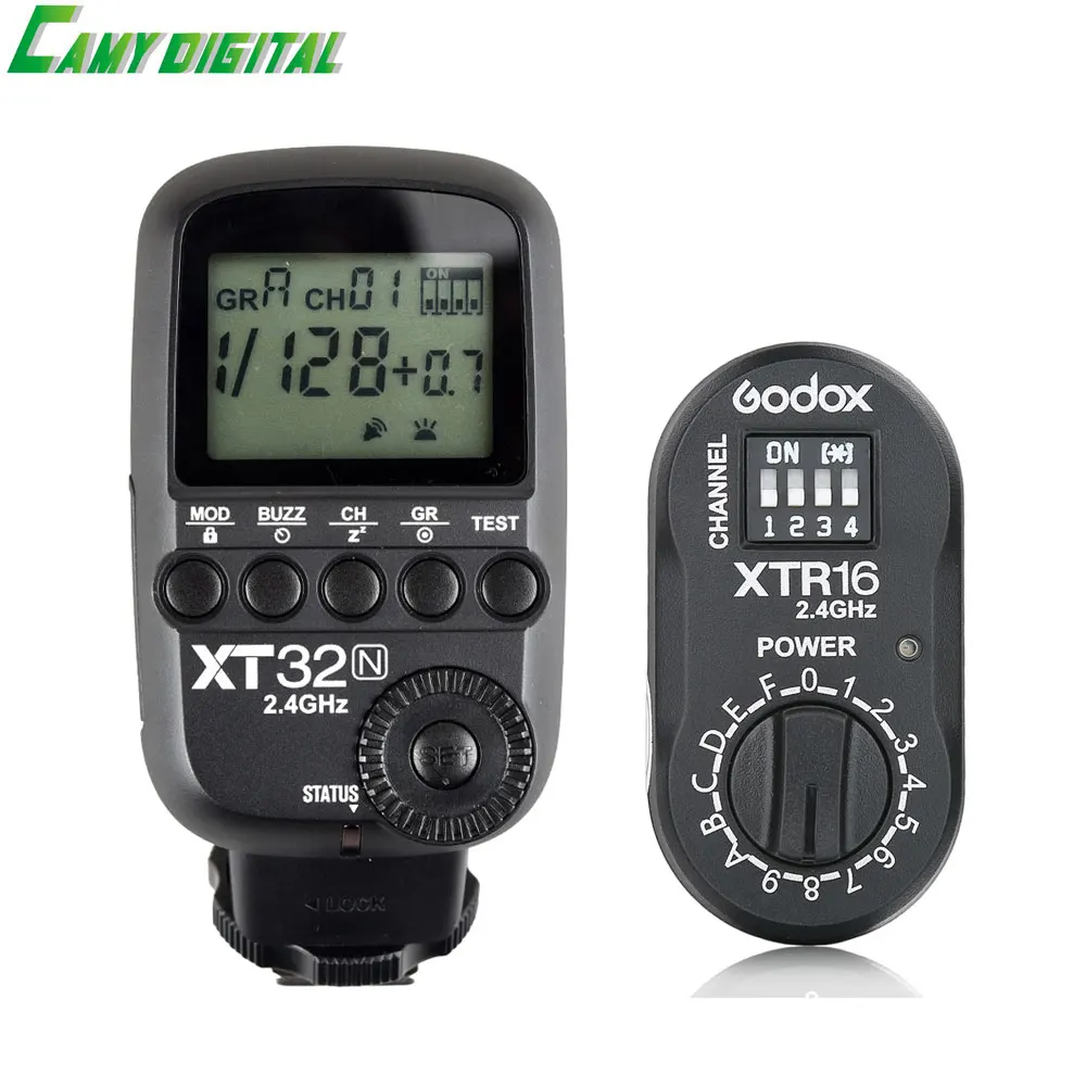 

Godox XT32N HSS 1/8000s 2.4G Wireless X System Power Control Flash Trigger with screen+XT-16 Only the Receiver Kit For Nikon