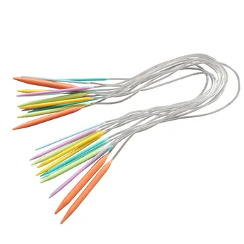 

Knitting Needles 12 pcs Multicolor tube 80cm Plastic Circular Crochet Knitting Needles Set Sewing Needles