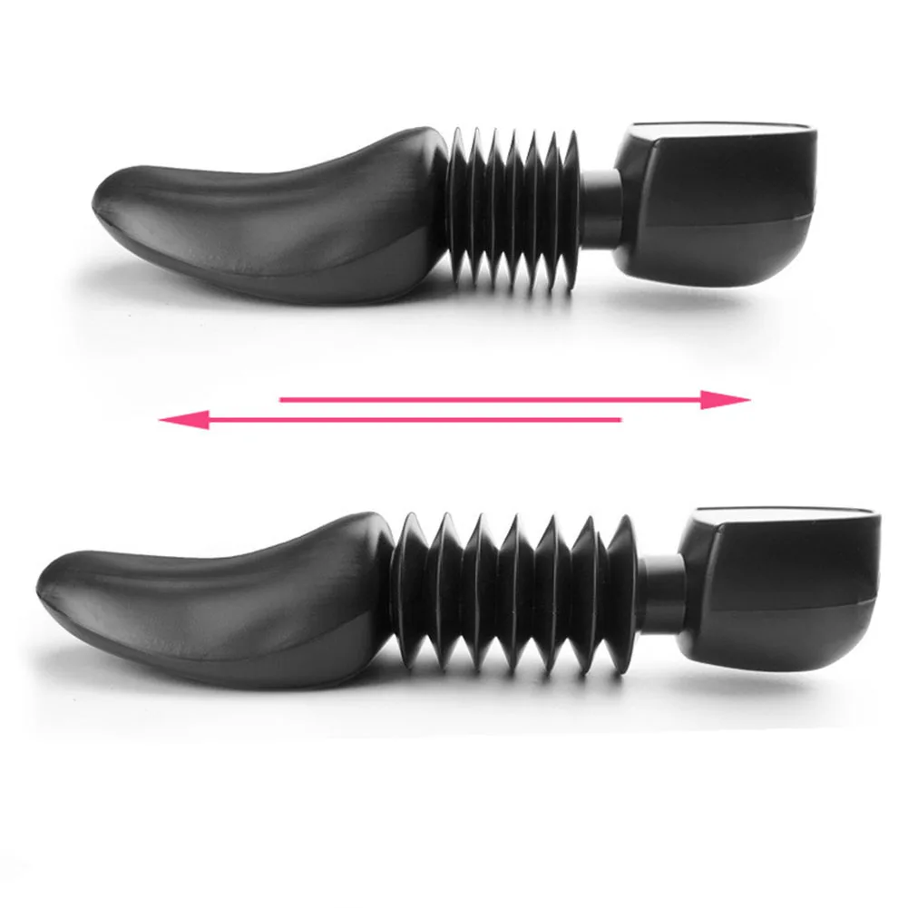 1Pair Men / Women Plastic Spring Shoe Tree Stretcher Boot Holder Shaper Automatic Support Black Color