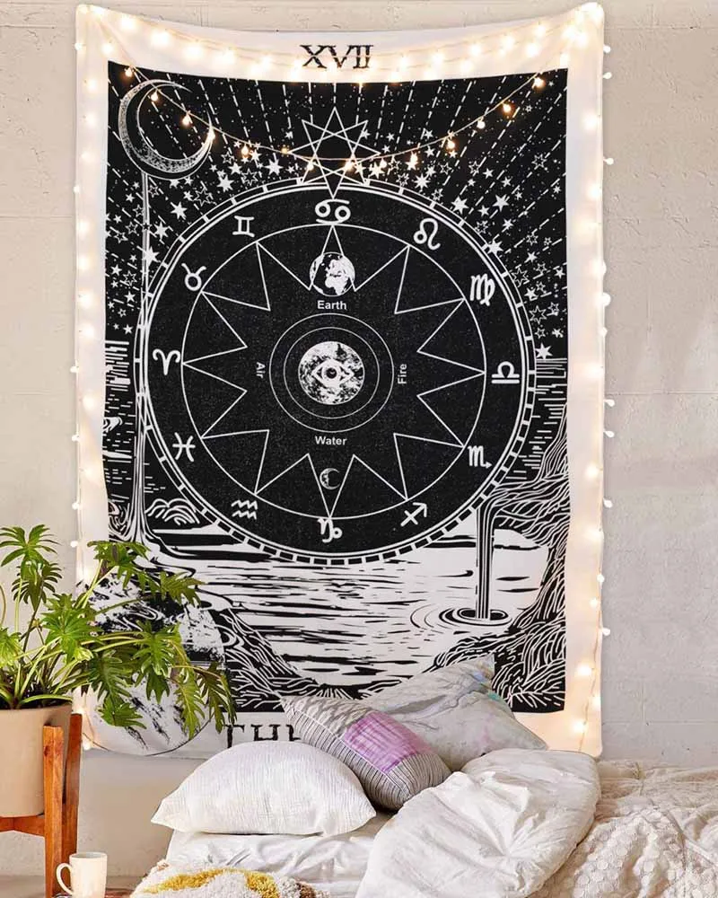 Lannidaa тонкое пляжное полотенце средневековый винтажный Таро divination гобелен настенный для украшения в общежитии астрологический магический набор гобелен