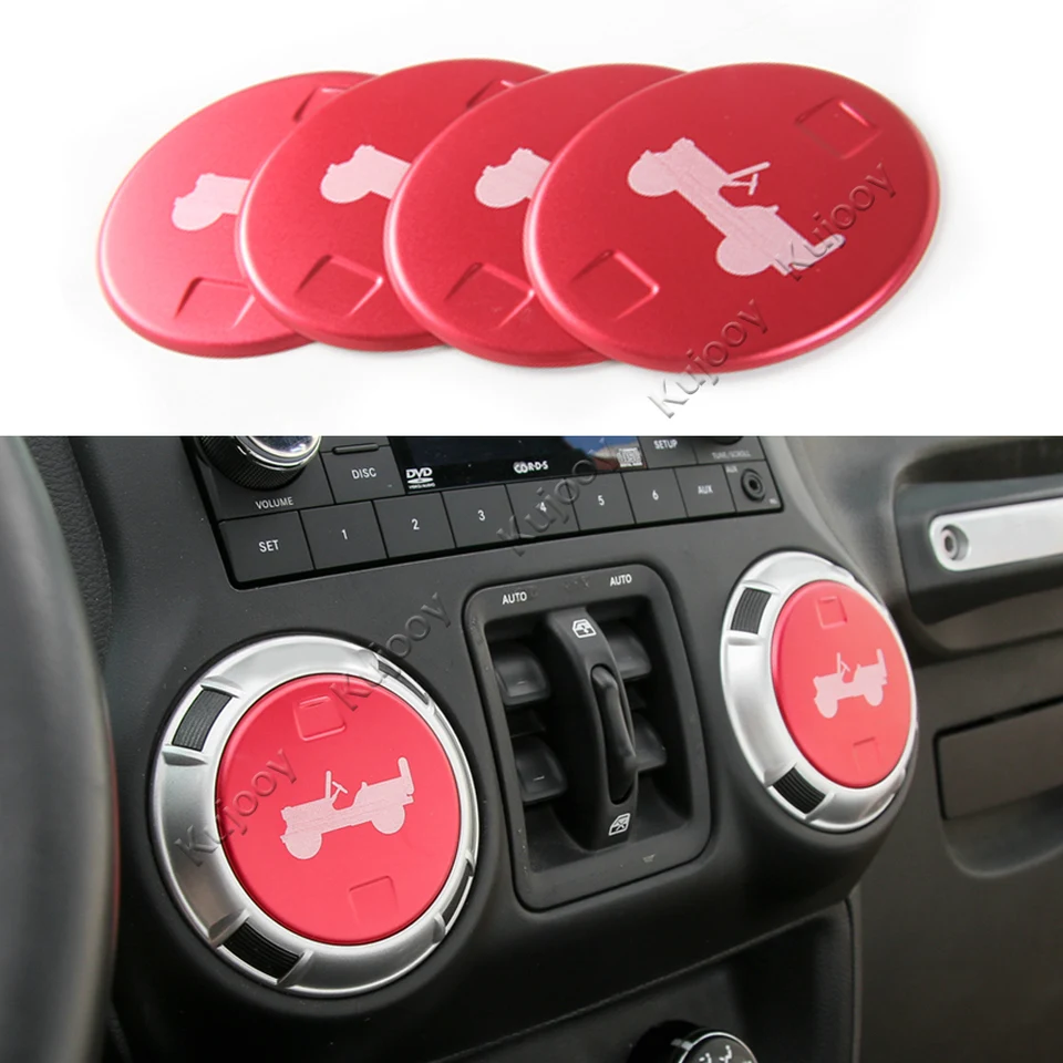 Decor Air Vent Trim Cover Replacement Accessories Car Interior 4Pcs Red