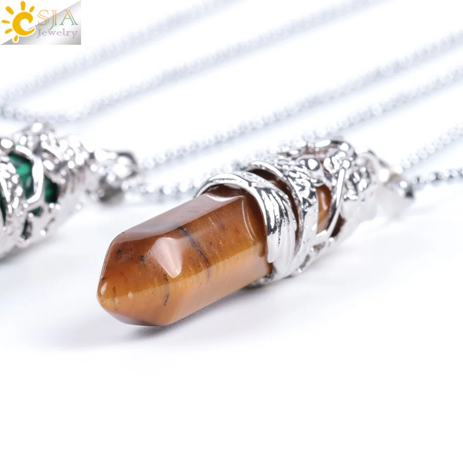 Dragon Necklace Quartz Necklaces Natural Crystal Stone Hexagonal Prism - Image 6