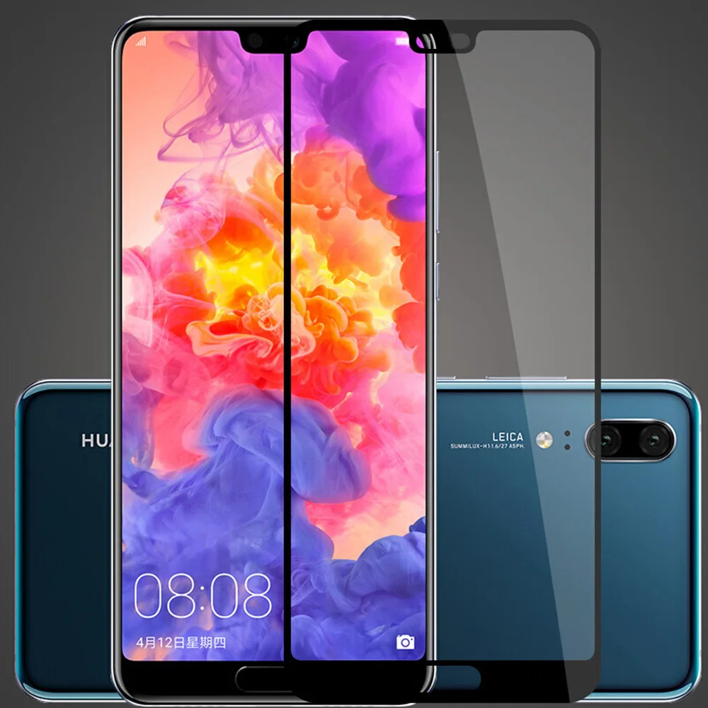 TOMKAS 5D Full Cover Glass For Huawei P20 Lite Tempered Glass For Huawei P10 Lite P20 Pro Glass Round Edge Screen Protector Film